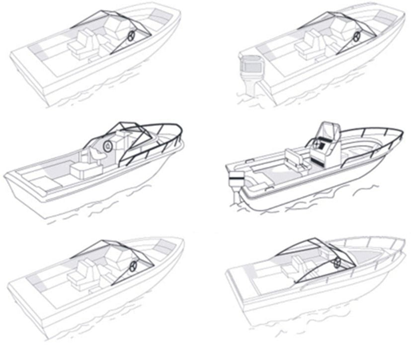 Persenning afdekzeil boothoes afdekhoes 486-565 x 245cm - TYPE C