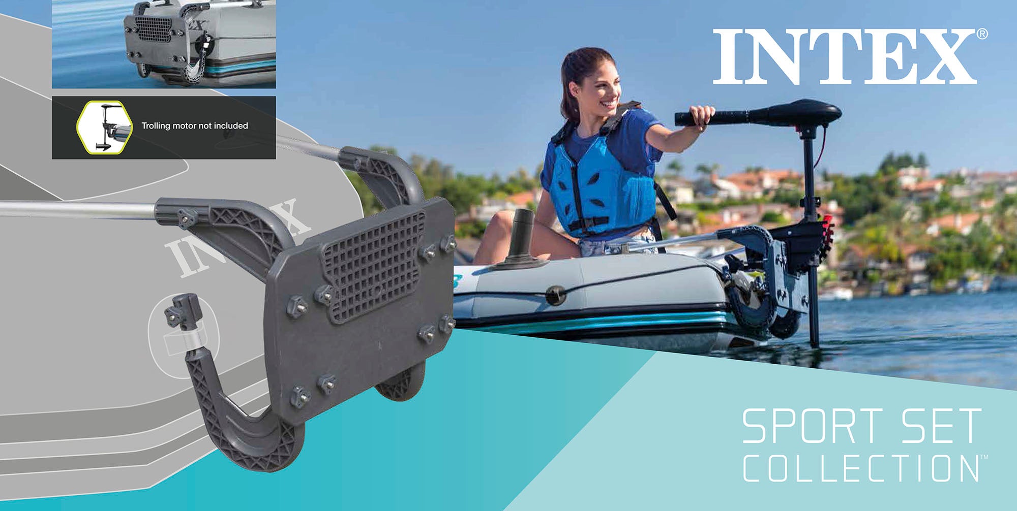 Intex 68624NP – Motorbevestigingsset voor Opblaasboten | Motorsteun Mariner, Excursion, Seahawk, Challenger etc.