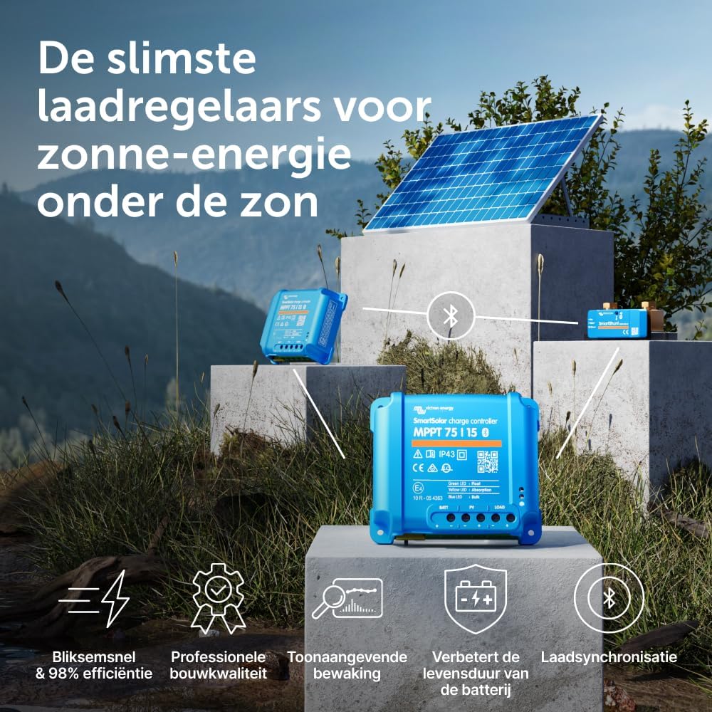 Victron Energy SmartSolar MPPT 75V 15 amp 12/24-Volt Zonne Laadregelaar (Bluetooth)