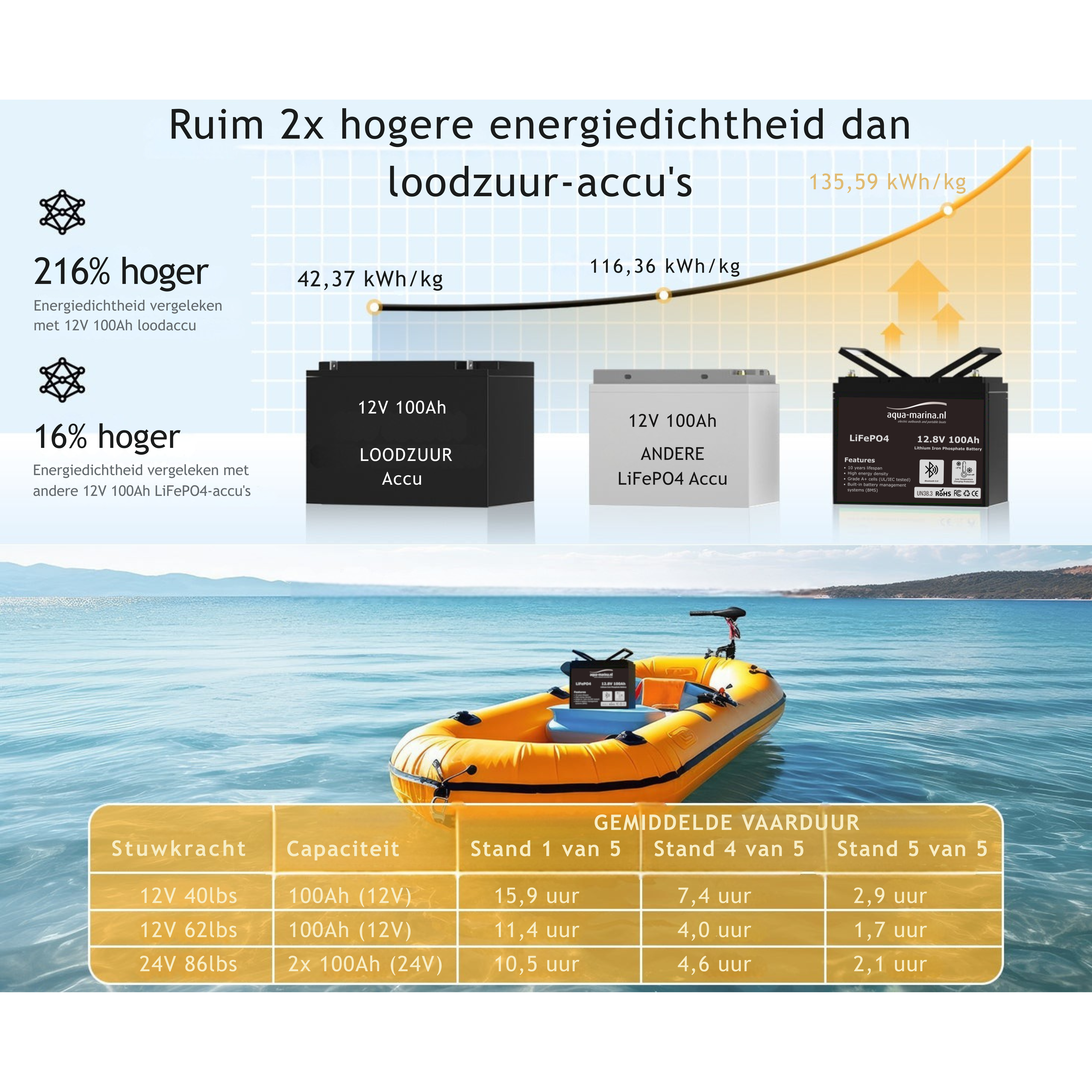 Complete Vaarset 100lbs 24V – Fluistermotor + 2x LiFePO4 Accu + Acculader | Direct Varen!