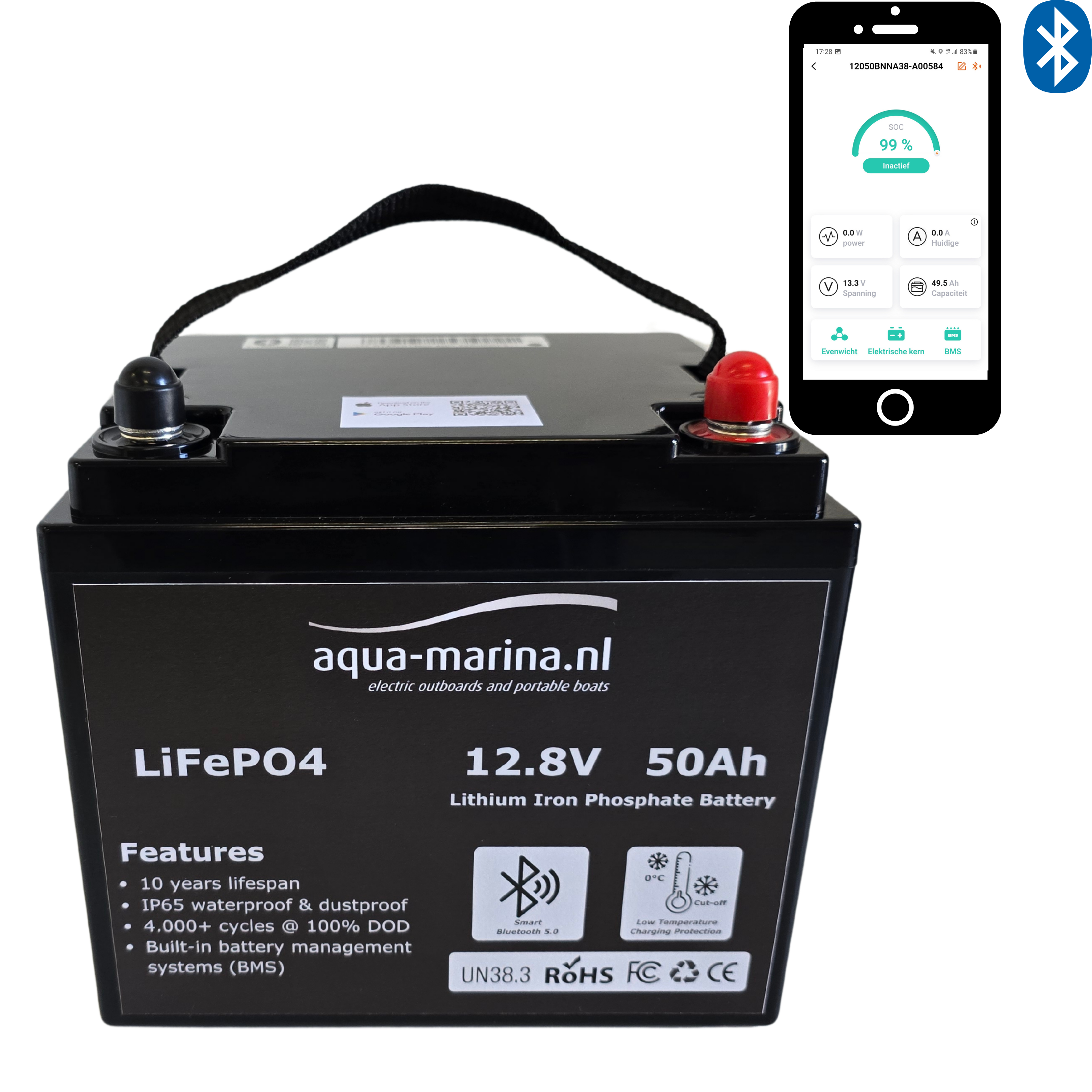 Complete Vaarset 40lbs – Fluistermotor + LiFePO4 Accu + Acculader | Direct Varen!