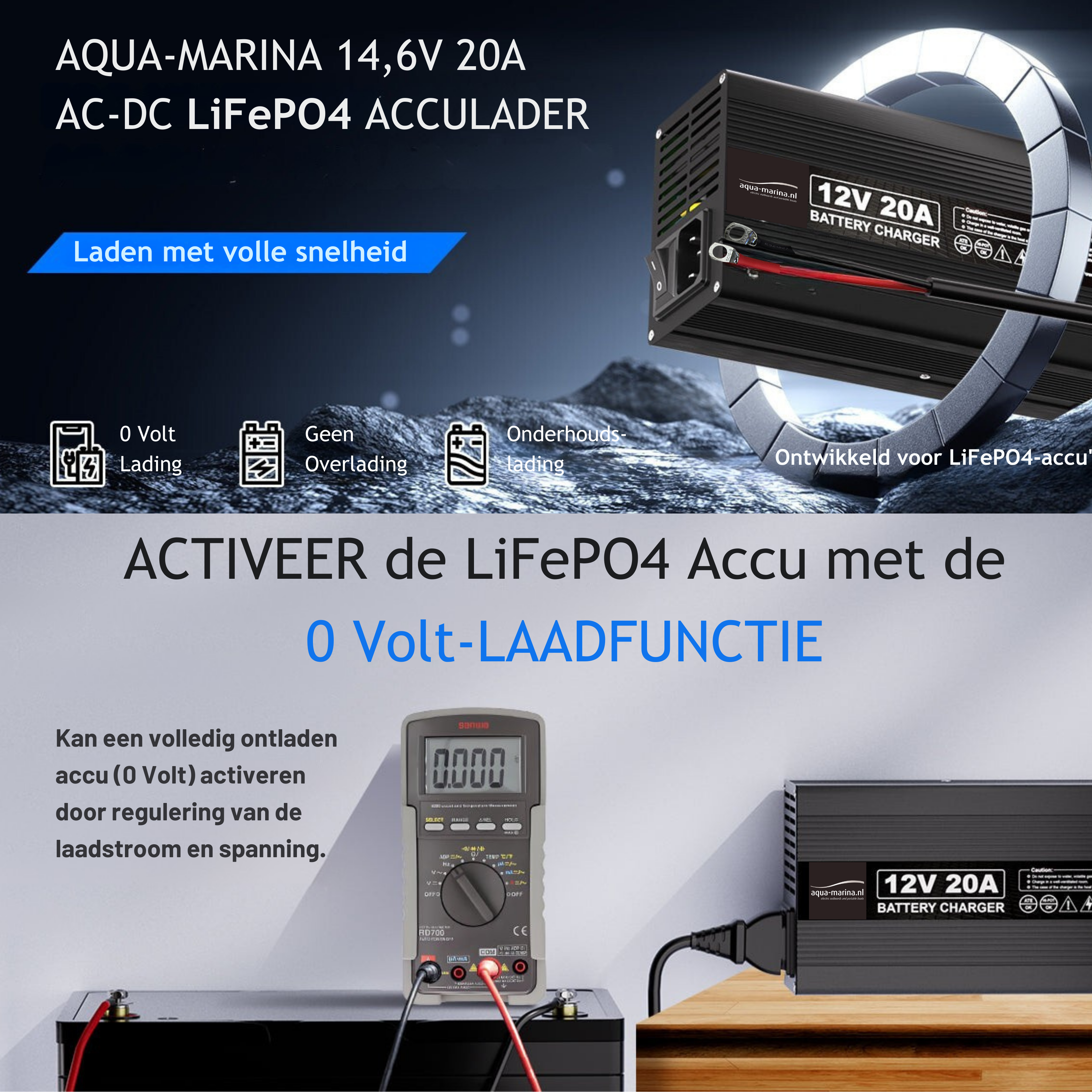 Complete Vaarset 62lbs – Fluistermotor + LiFePO4 Accu + Acculader | Direct Varen!