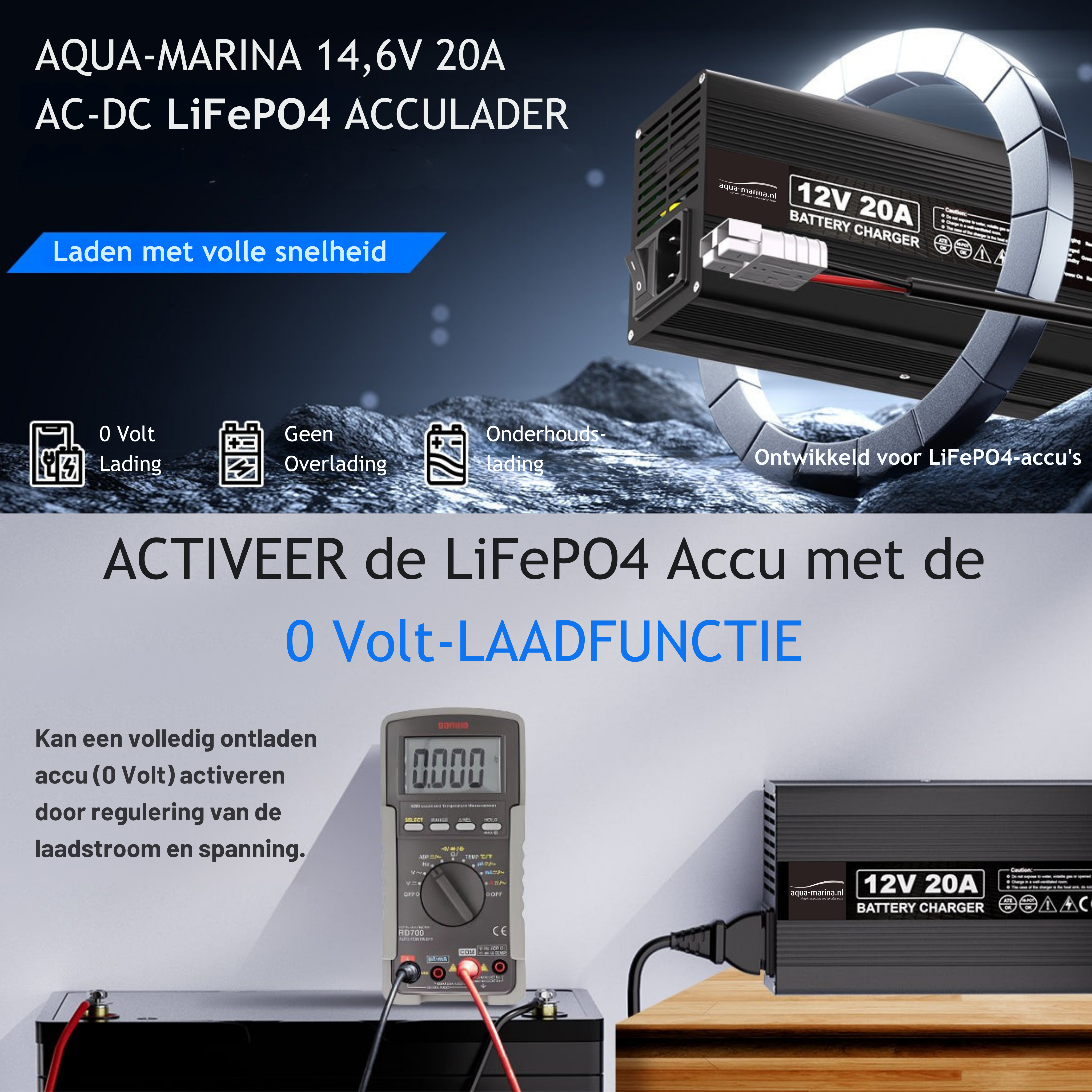 Complete Vaarset 40lbs – Fluistermotor + LiFePO4 Accu + Acculader | Direct Varen!