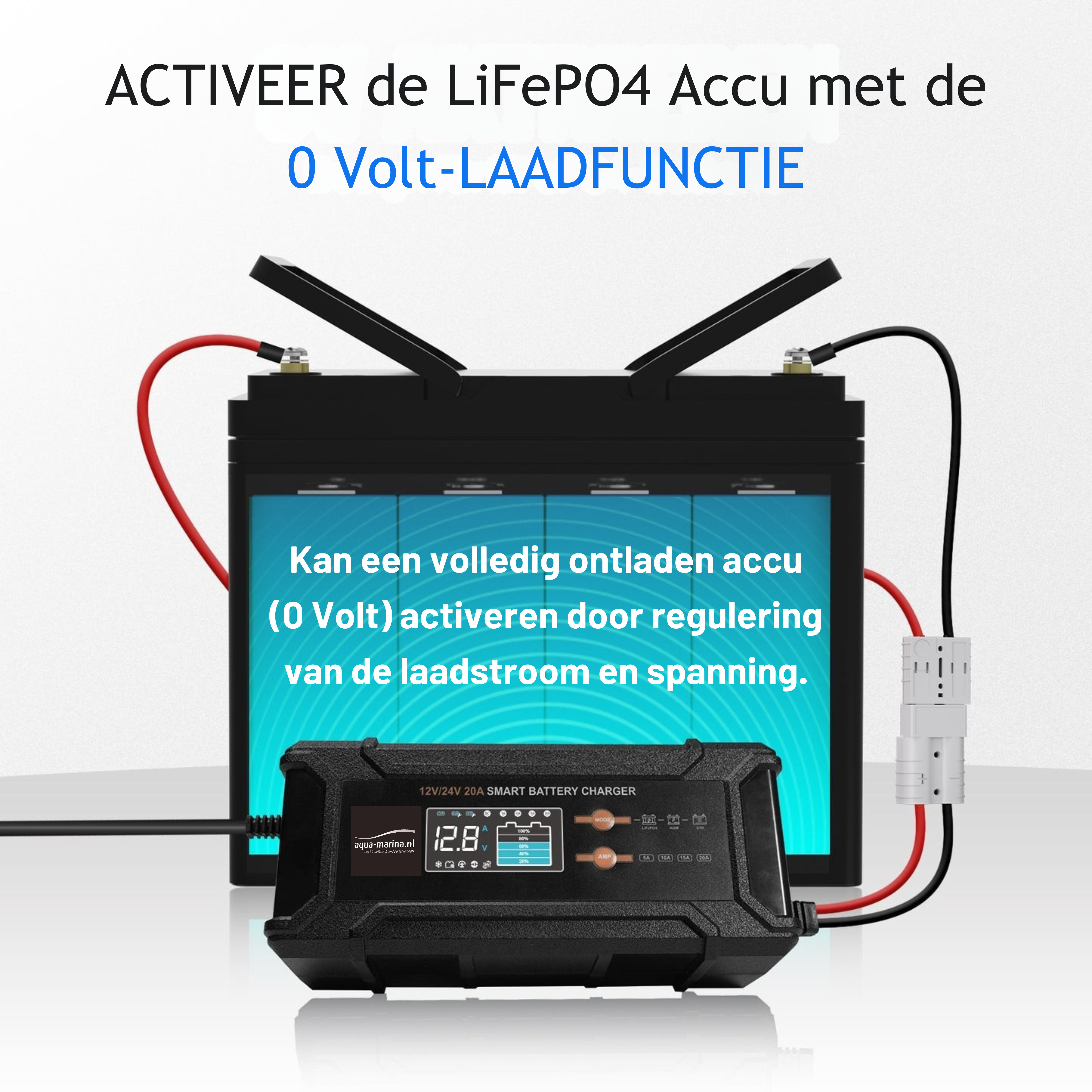 Complete Vaarset 100lbs 24V – Fluistermotor + 2x LiFePO4 Accu + Acculader | Direct Varen!