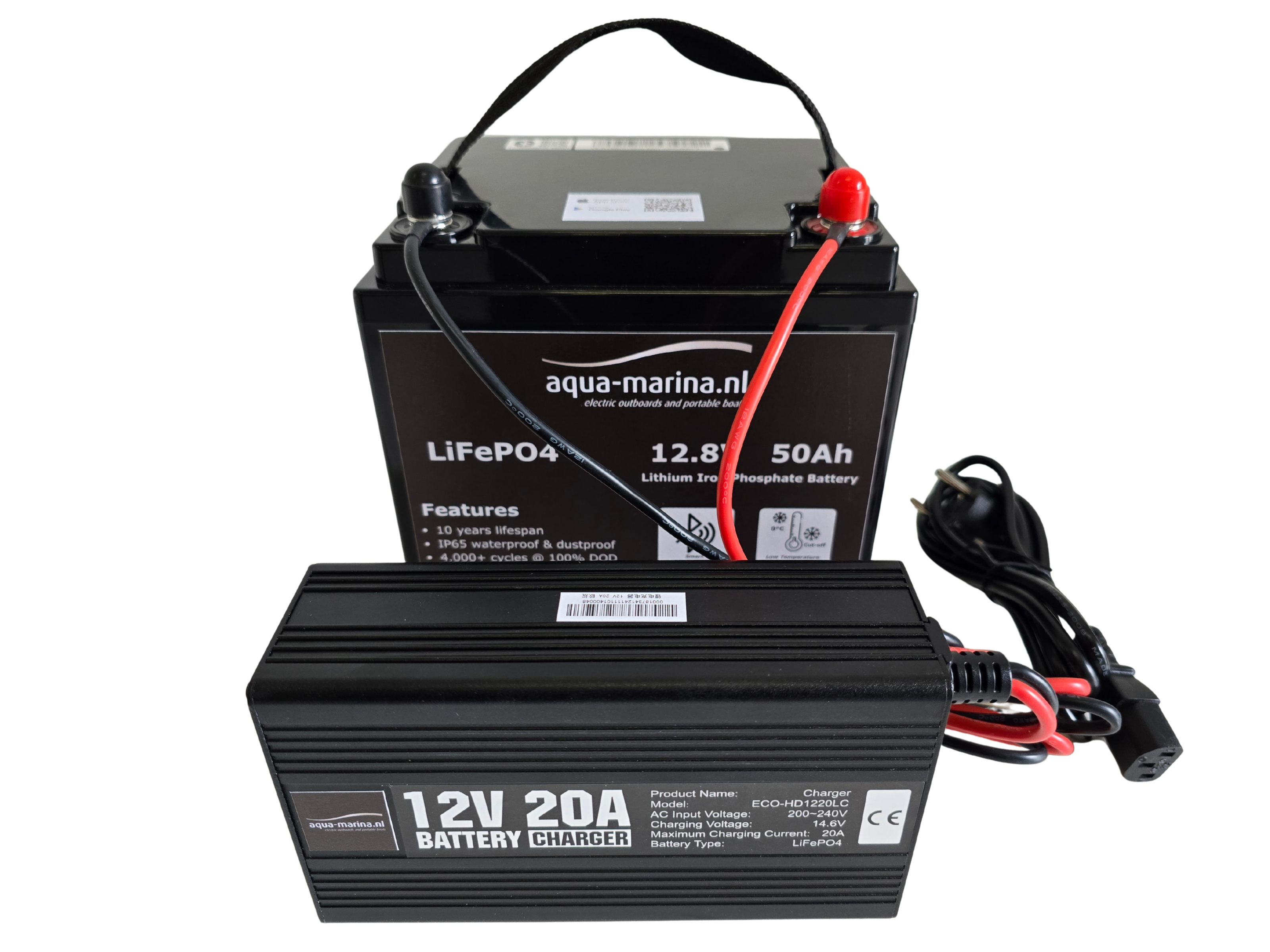 Complete Vaarset 40lbs – Fluistermotor + LiFePO4 Accu + Acculader | Direct Varen!