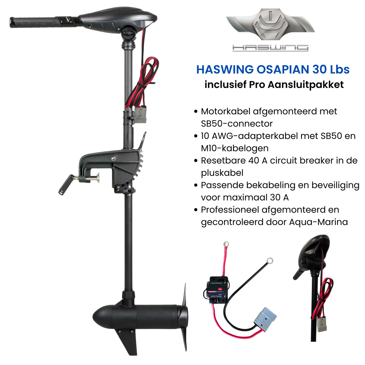 Haswing Osapian 30 Pro elektrische buitenboordmotor 12V 30 lbs