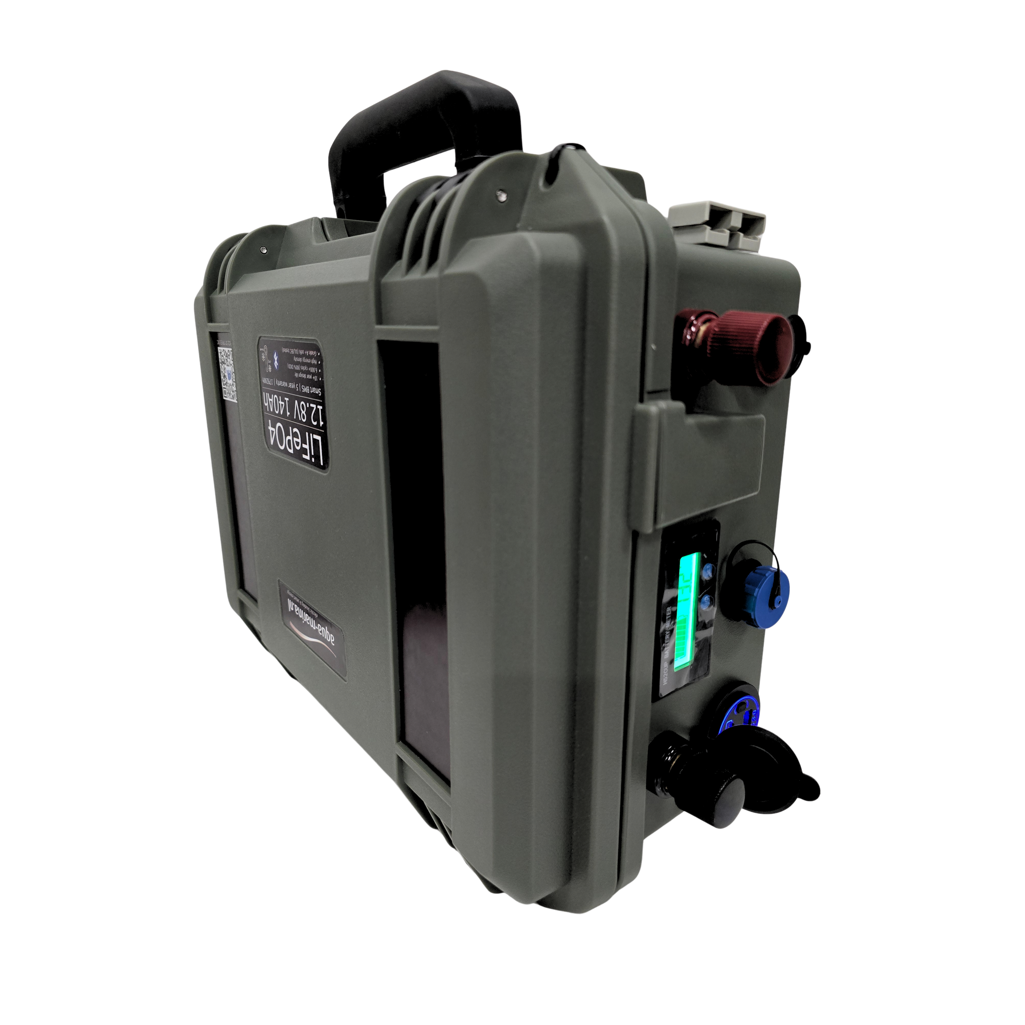 Aqua-Marina.NL Outdoor Box Lithium LiFePO4 Accu 140Ah 12V Smart | Bluetooth | Anderson SB50 USB GX16 SP17 | Outdoorbox
