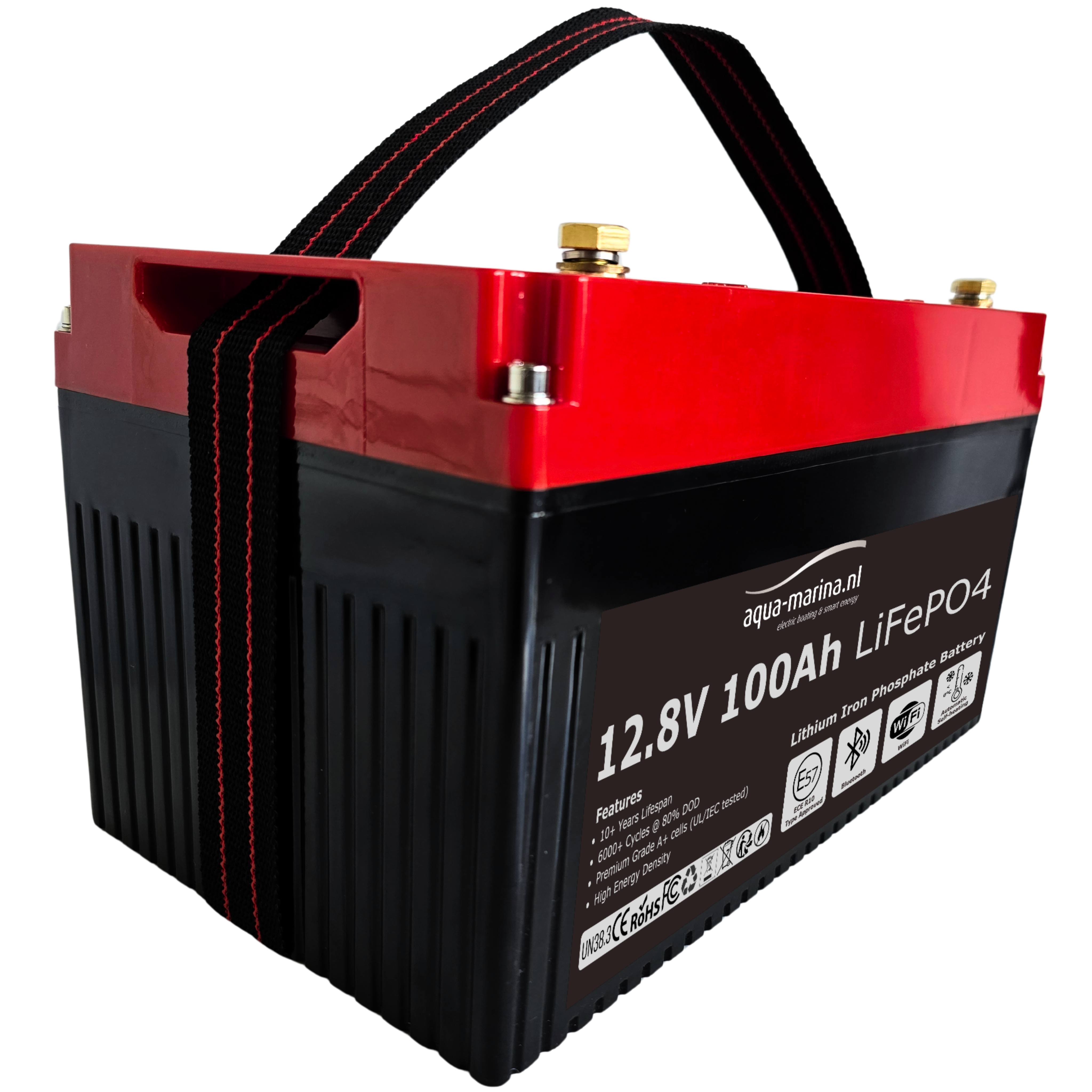 Aqua-Marina ProLine 12.8V 100Ah LiFePO4 Accu | Bluetooth | WiFi | Self-Heating | ECE R10 | Undersitz DIN H190