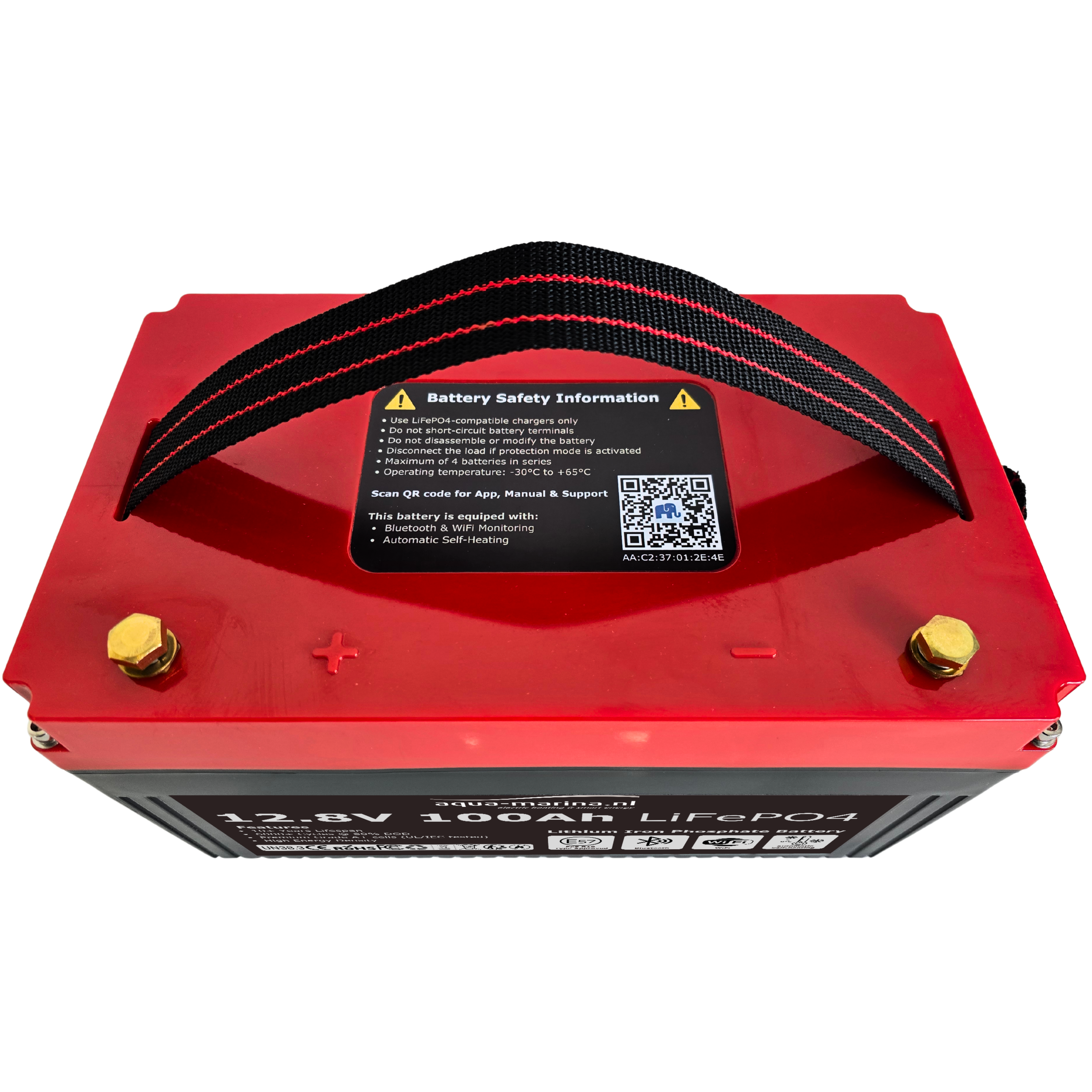 Aqua-Marina ProLine 12.8V 100Ah LiFePO4 Accu | Bluetooth | WiFi | Self-Heating | ECE R10 | Undersitz DIN H190