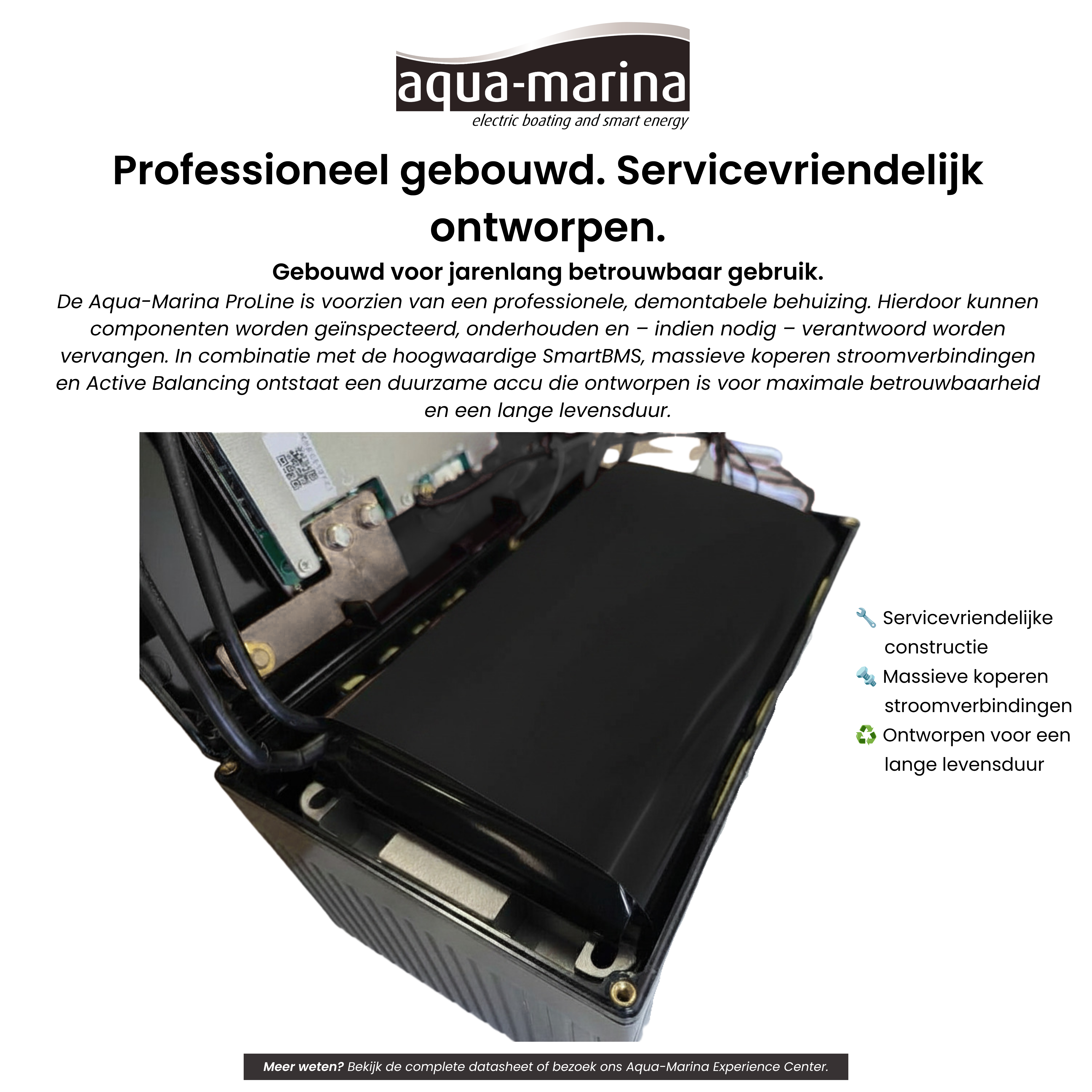 Aqua-Marina ProLine 12.8V 105Ah LiFePO4 Accu | Bluetooth | WiFi | Self-Heating | ECE R10 | Undersitz DIN H190