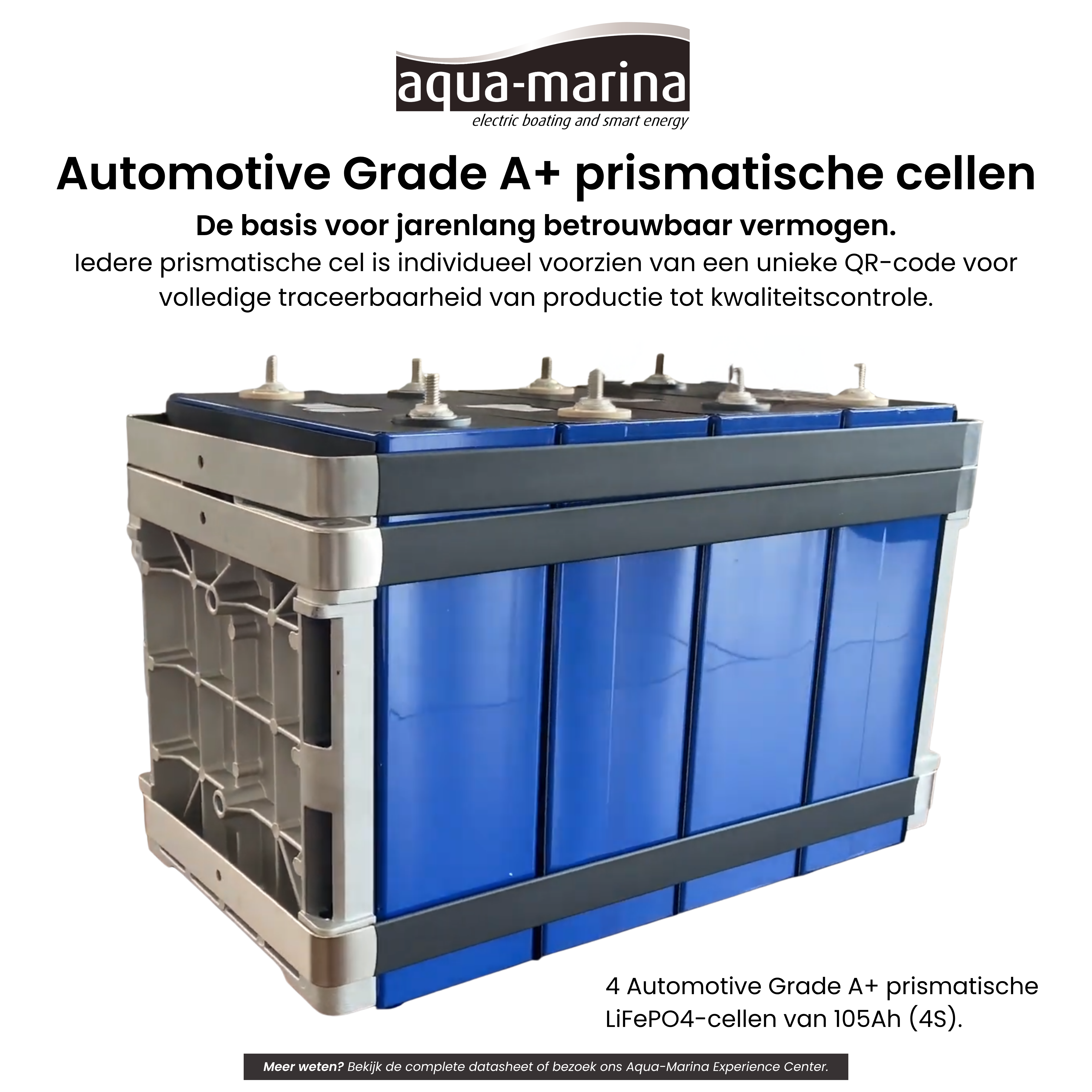 Aqua-Marina ProLine 12.8V 105Ah LiFePO4 Accu | Bluetooth | WiFi | Self-Heating | ECE R10 | Undersitz DIN H190