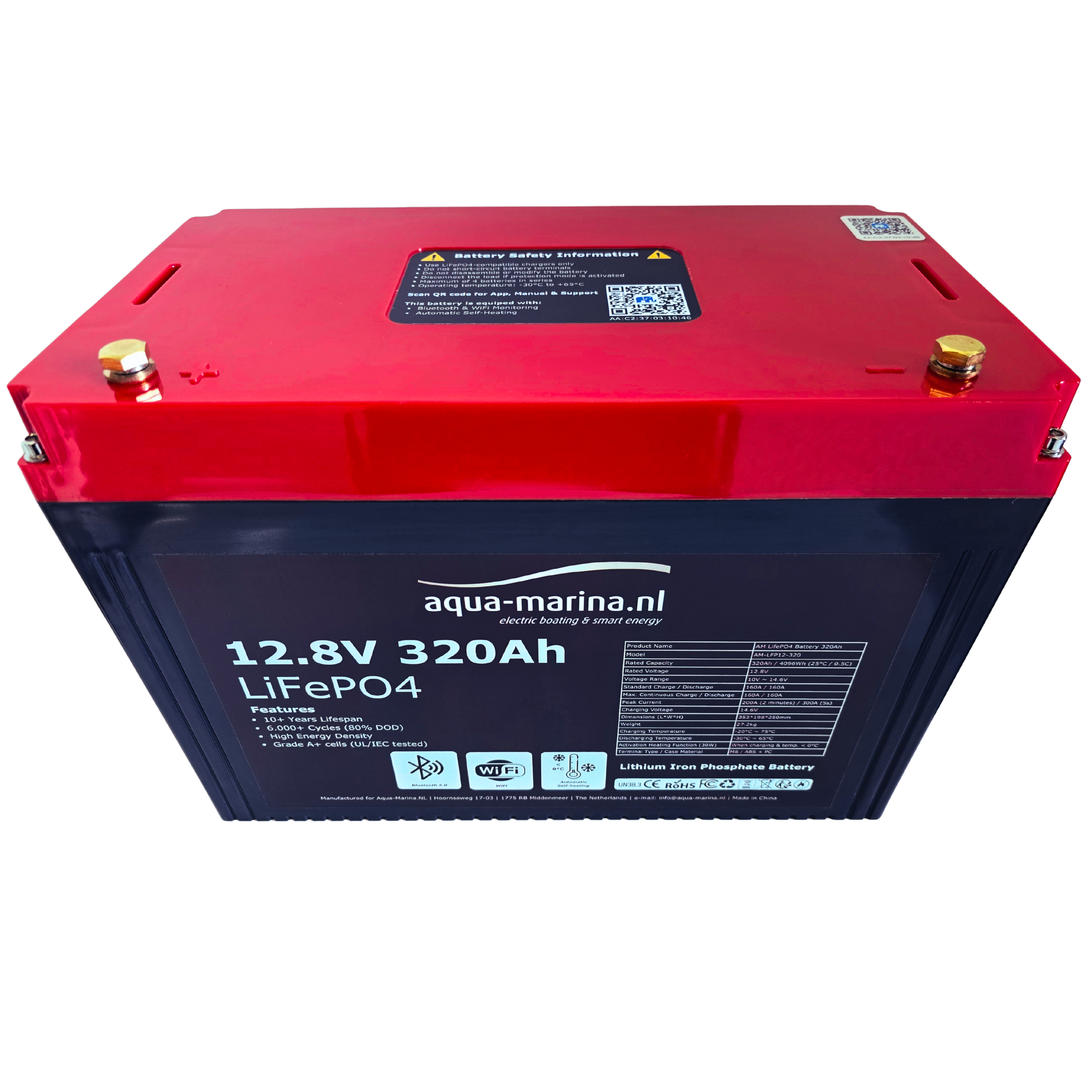 Aqua-Marina ProLine 12.8V 320Ah Lithium LiFePO4 Accu Bluetooth | WiFi | Heating – ECE R10 Certified