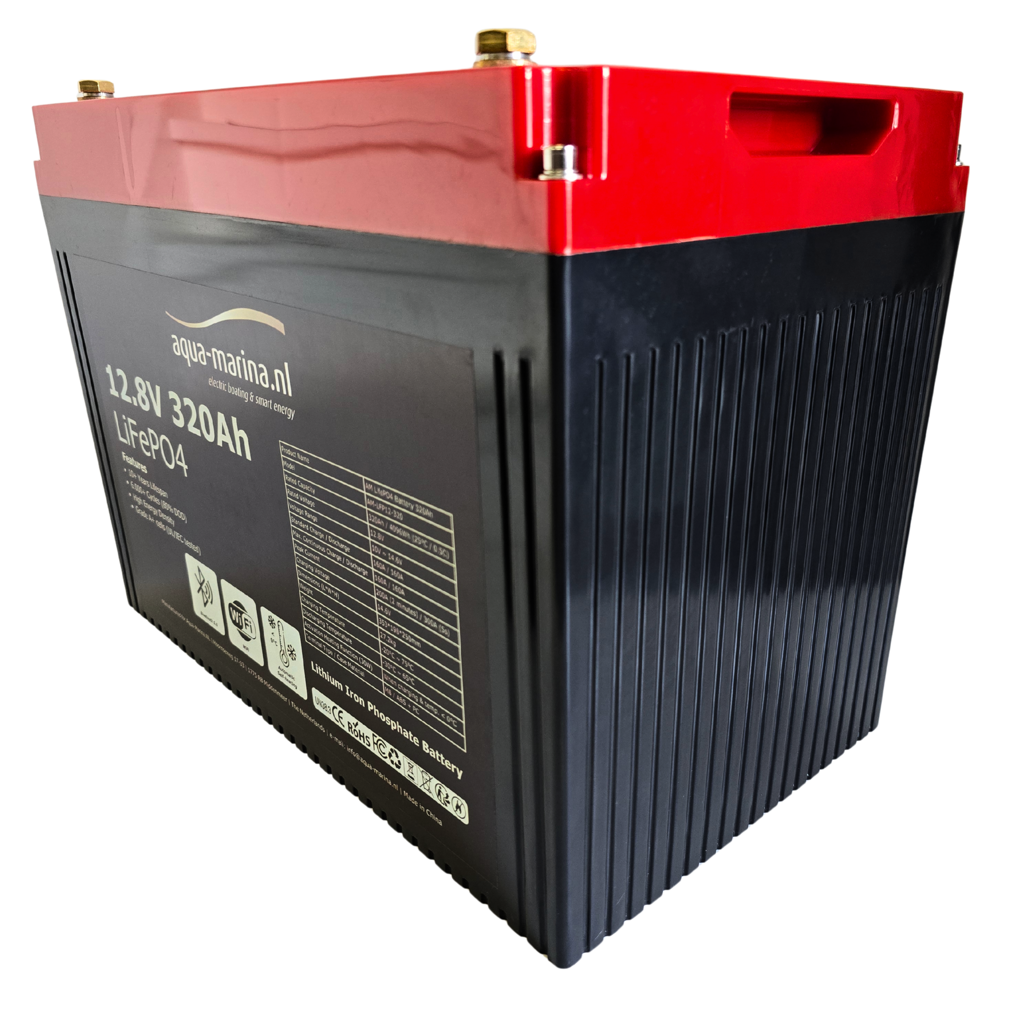 Aqua-Marina.NL ProLine Lithium LiFePO4 Accu 320Ah 12V Smart | Bluetooth WiFi Verwarming