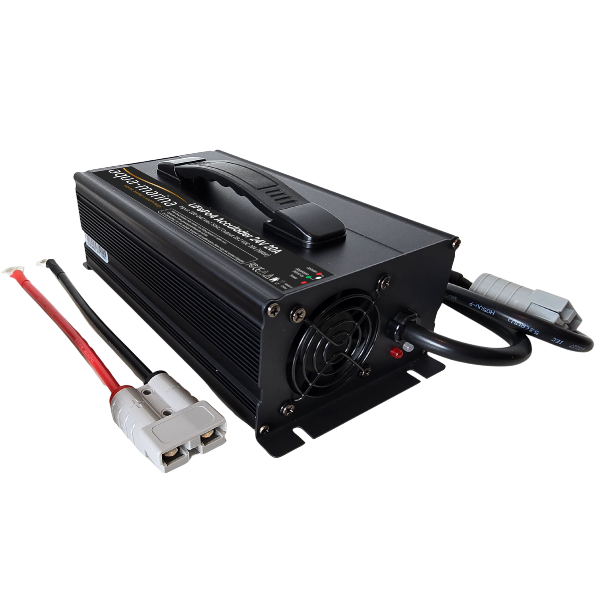 Aqua-Marina LiFePO4-acculader 24V 20A – 29,2V met SB50 en M8-kabelogen