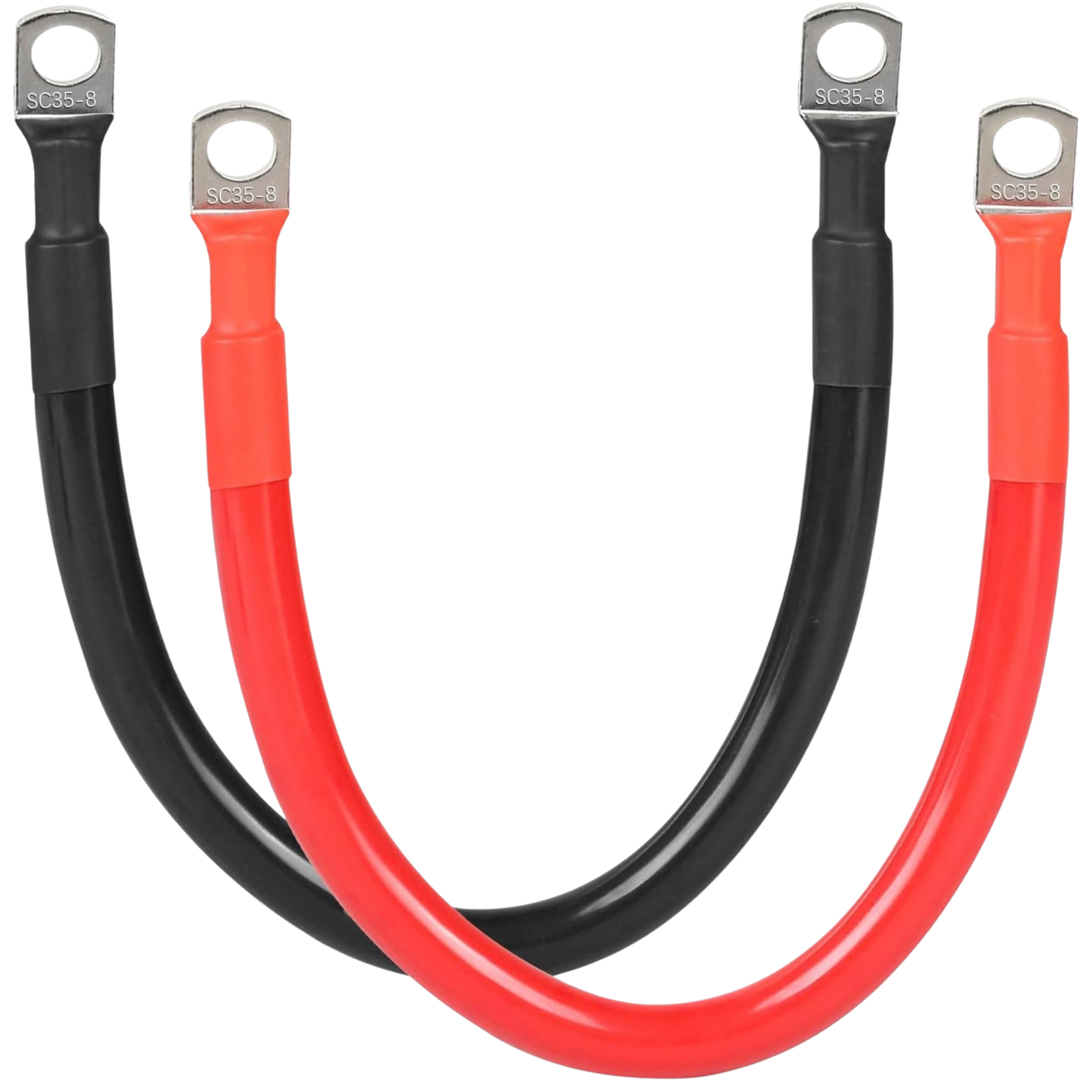 Accukabelset 35mm² 30cm M8 – Serie én Parallel Verbinding (LiFePO4 / 12V / 24V)