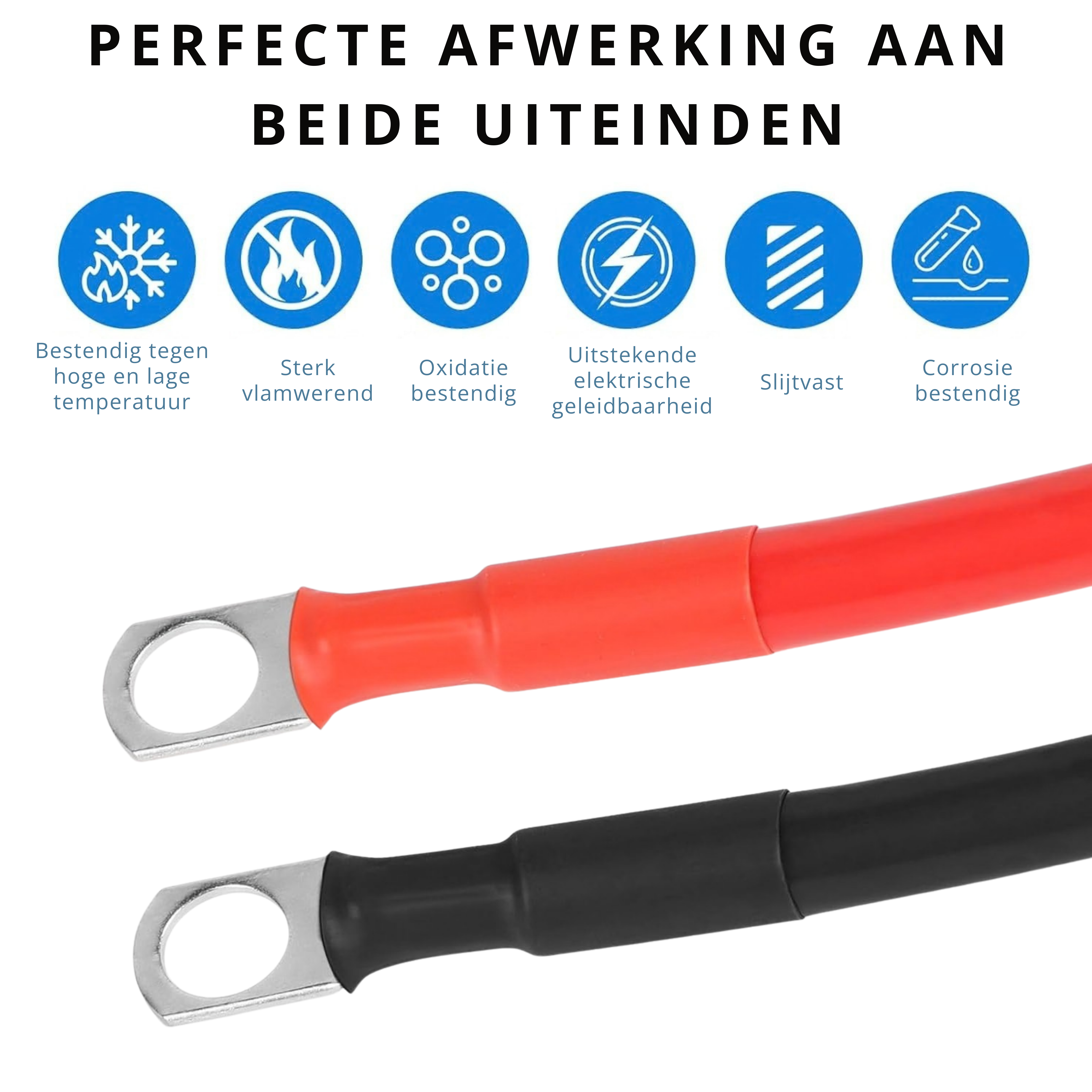 Accukabelset 35mm² 30cm M8 – Serie én Parallel Verbinding (LiFePO4 / 12V / 24V)