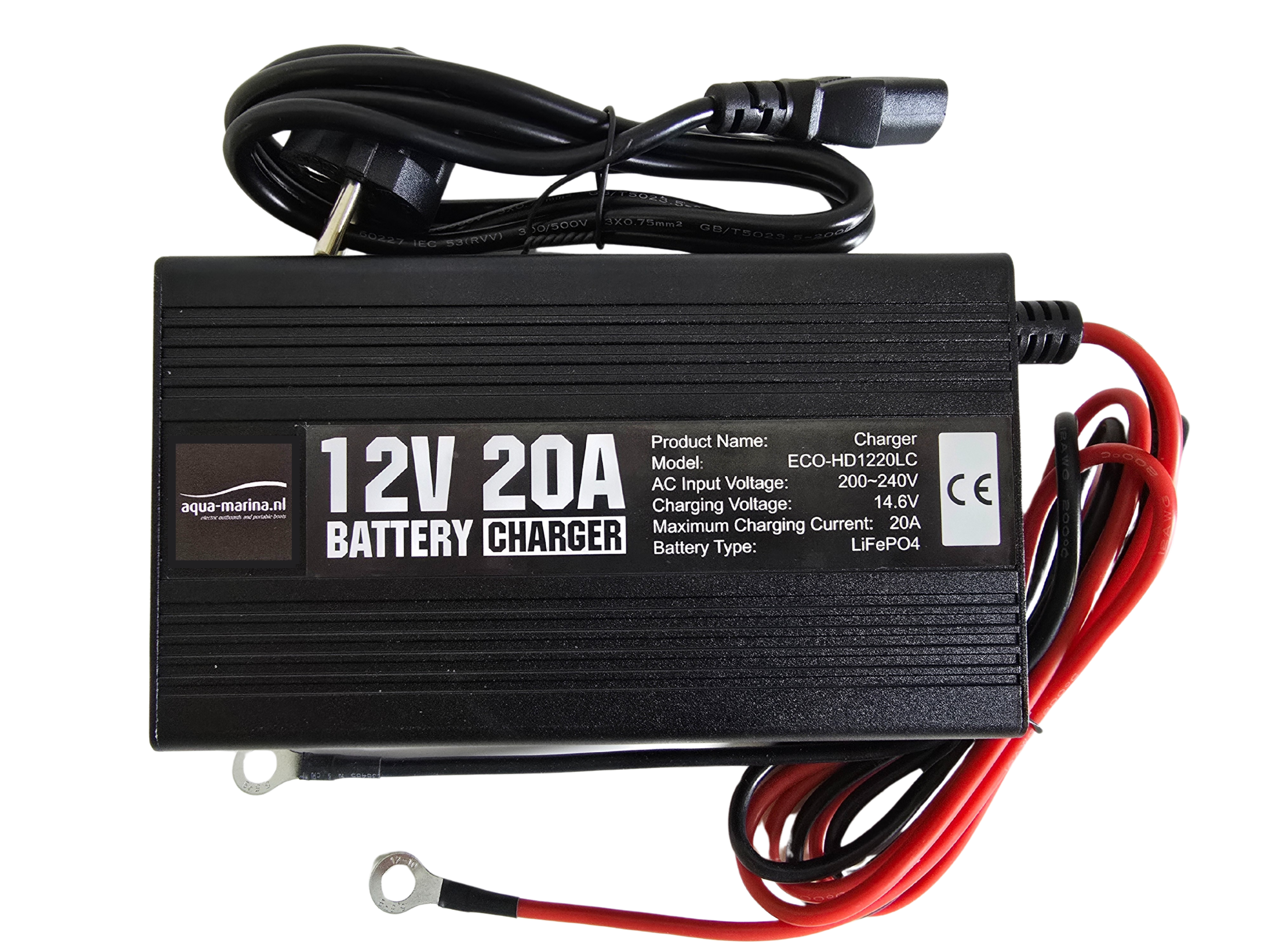 Accuset 2: 12V 100Ah LiFePO4 Accu + 12V 20A Acculader met Bluetooth & M8-aansluiting