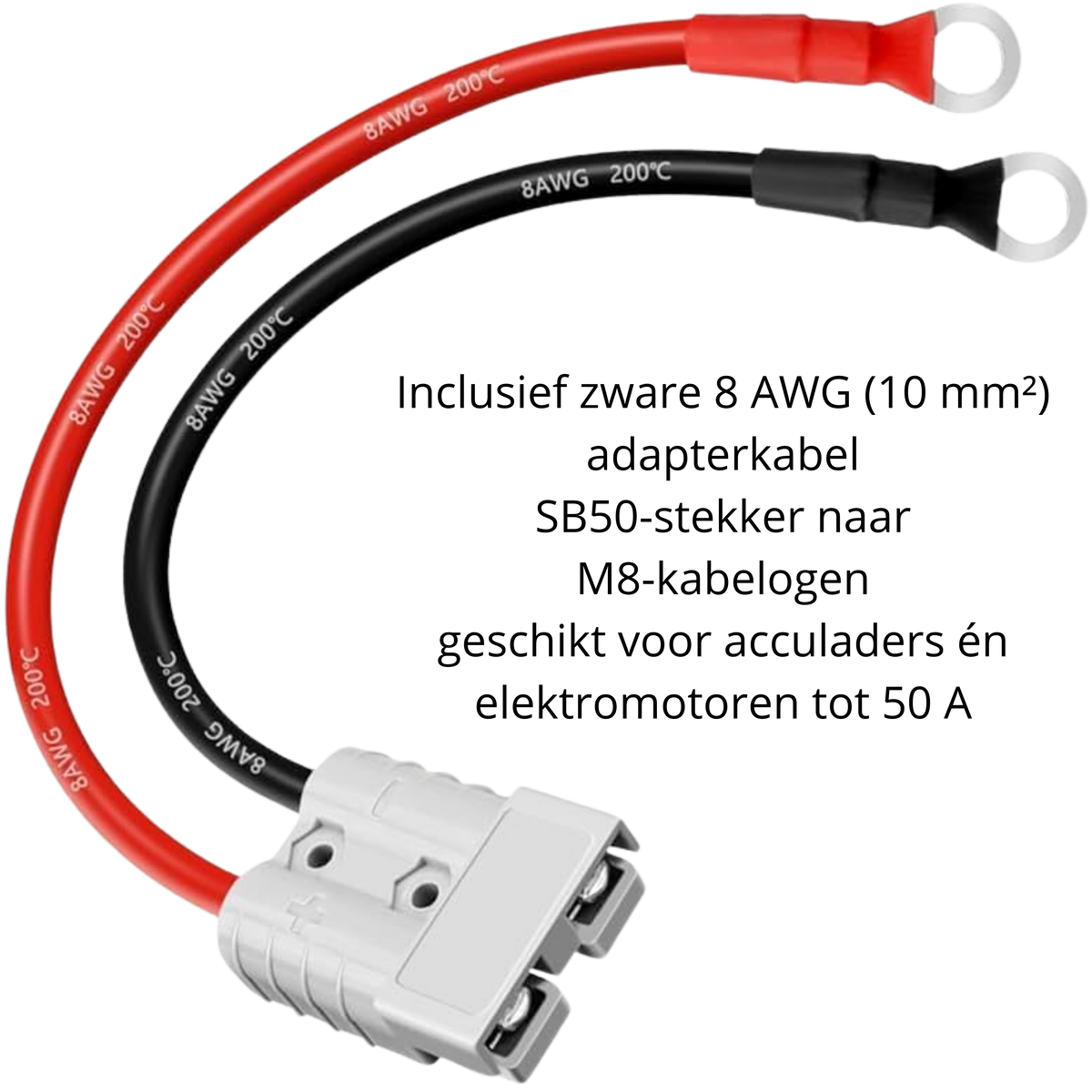 Aqua-Marina LiFePO4-acculader 12V 40A – 14,6V met SB50, M8-kabelogen en krokodillenklemmen
