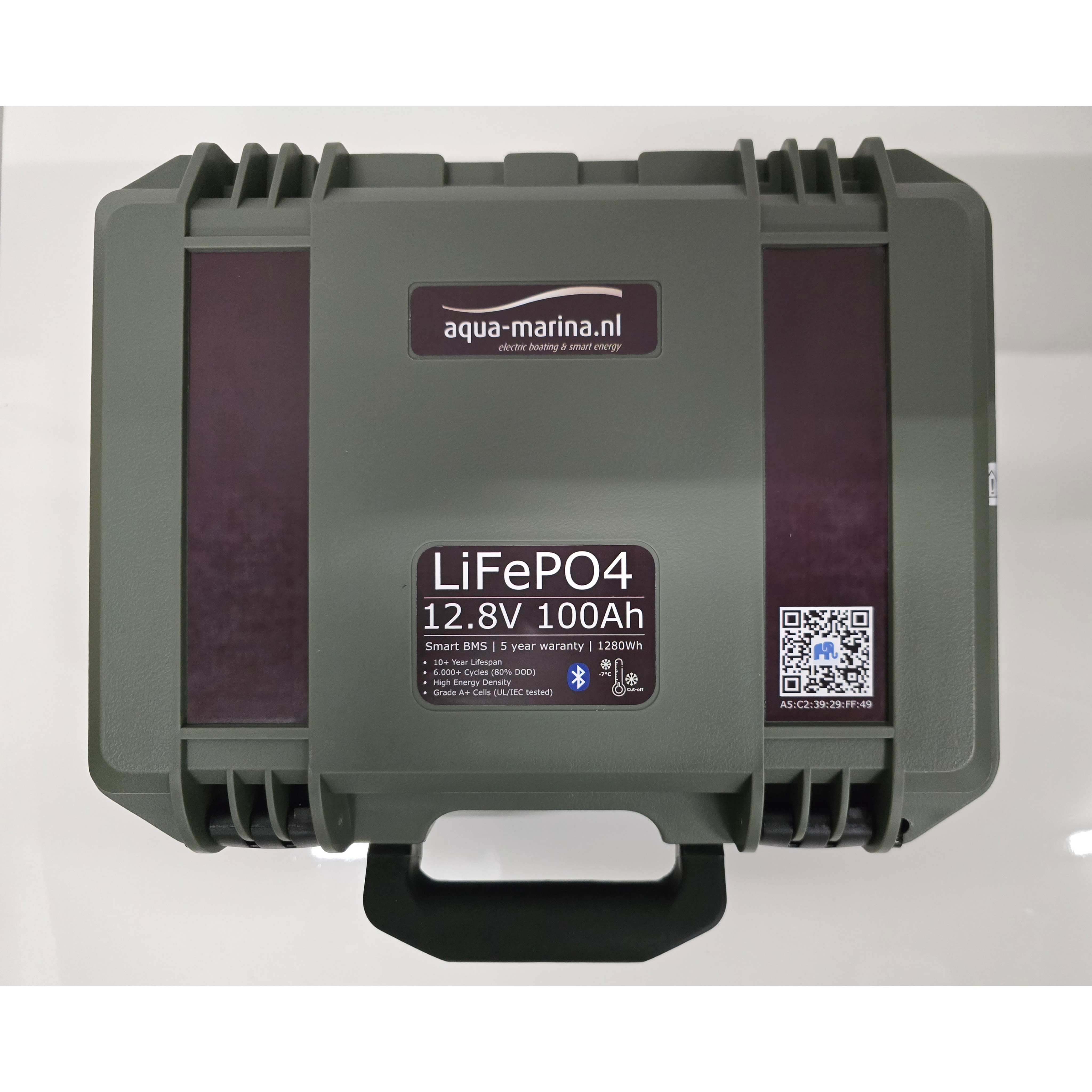 Aqua-Marina.NL Outdoor Box Lithium LiFePO4 Accu 100Ah 12V Smart | Bluetooth | Anderson SB50 USB GX16 SP17 | Outdoorbox
