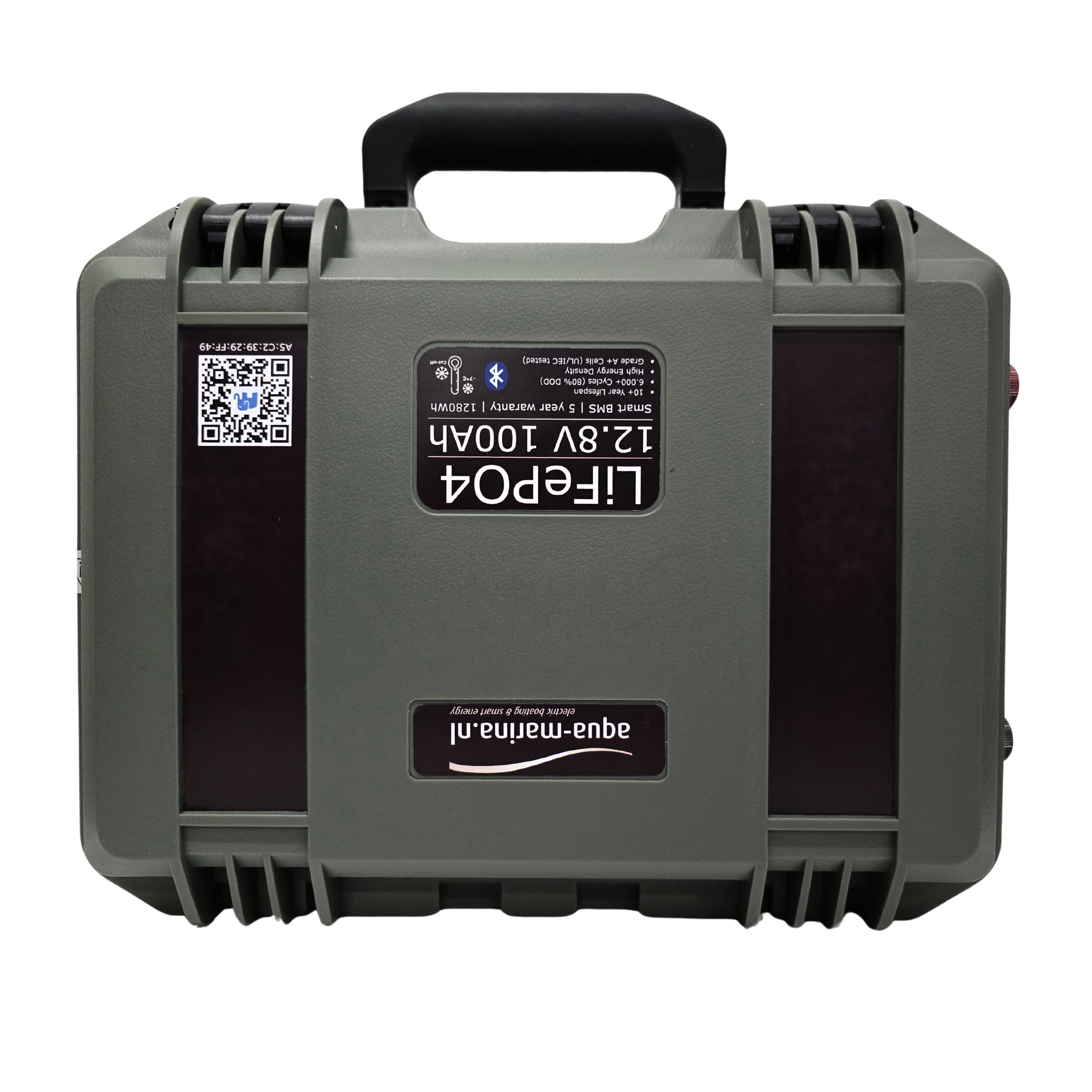 Aqua-Marina.NL Outdoor Box Lithium LiFePO4 Accu 100Ah 12V Smart | Bluetooth | Anderson SB50 USB GX16 SP17 | Outdoorbox
