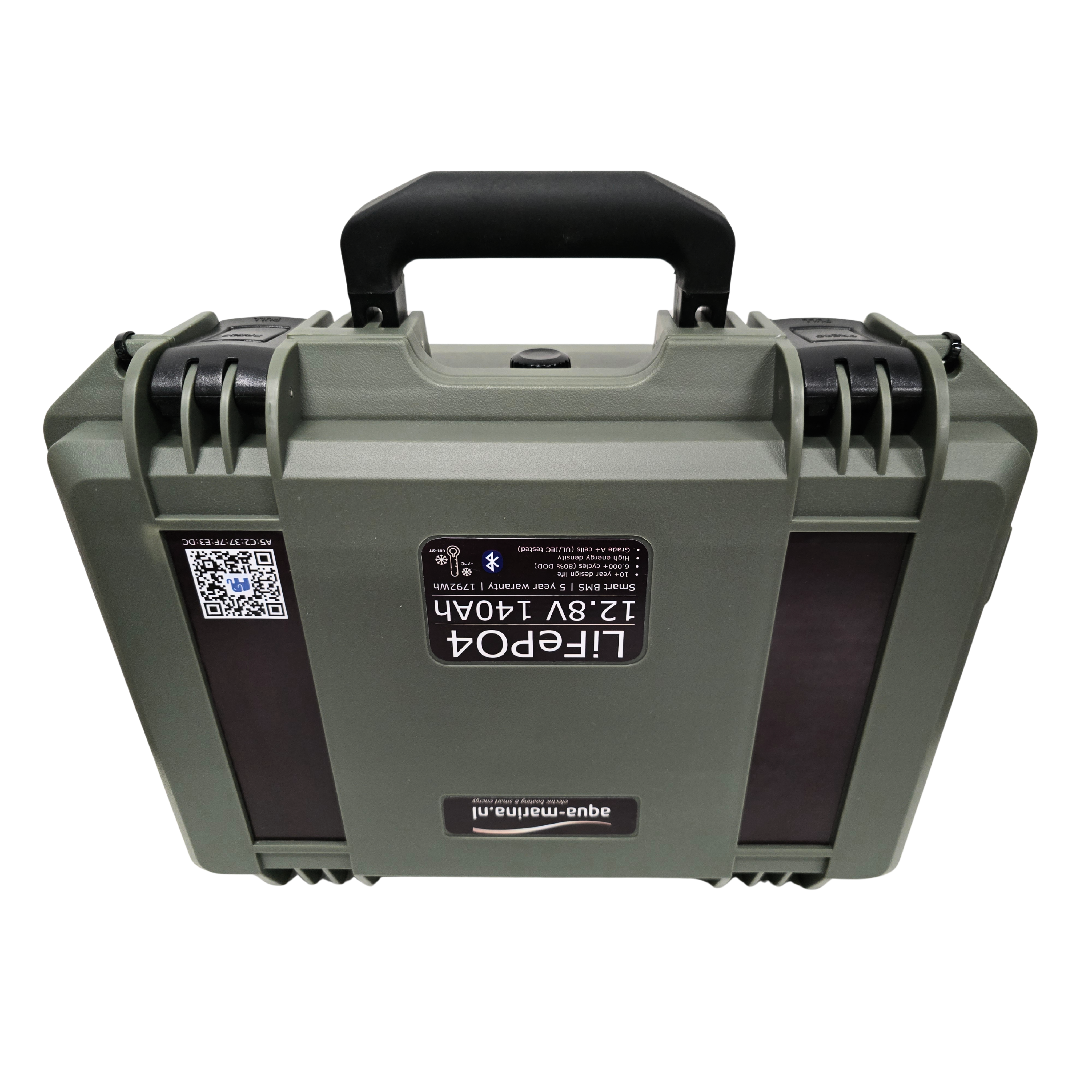 Aqua-Marina.NL Outdoor Box Lithium LiFePO4 Accu 140Ah 12V Smart | Bluetooth | Anderson SB50 USB GX16 SP17 | Outdoorbox