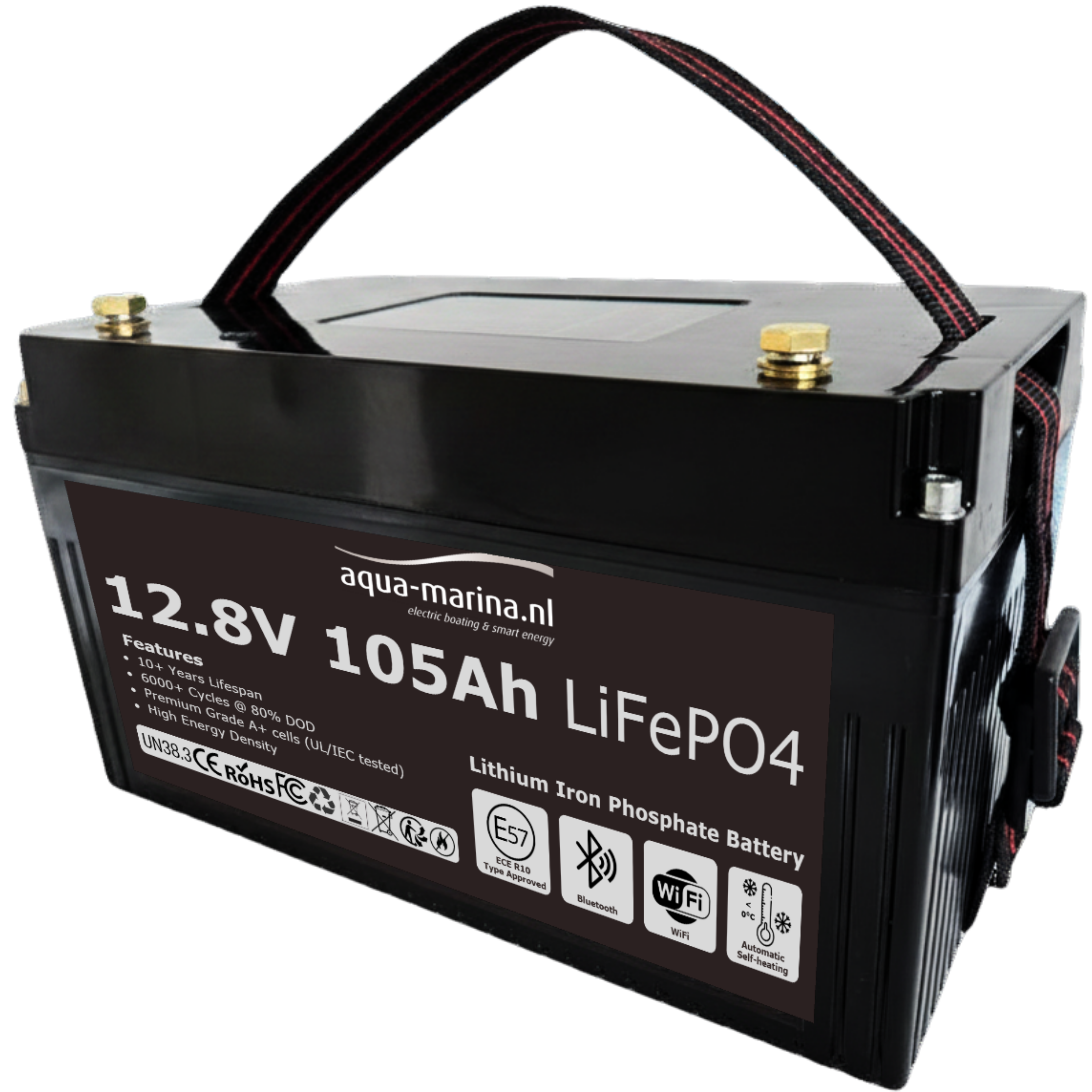 Aqua-Marina ProLine 12.8V 105Ah Lithium LiFePO4 Accu Bluetooth | WiFi | Self Heating – ECE R10 Certified