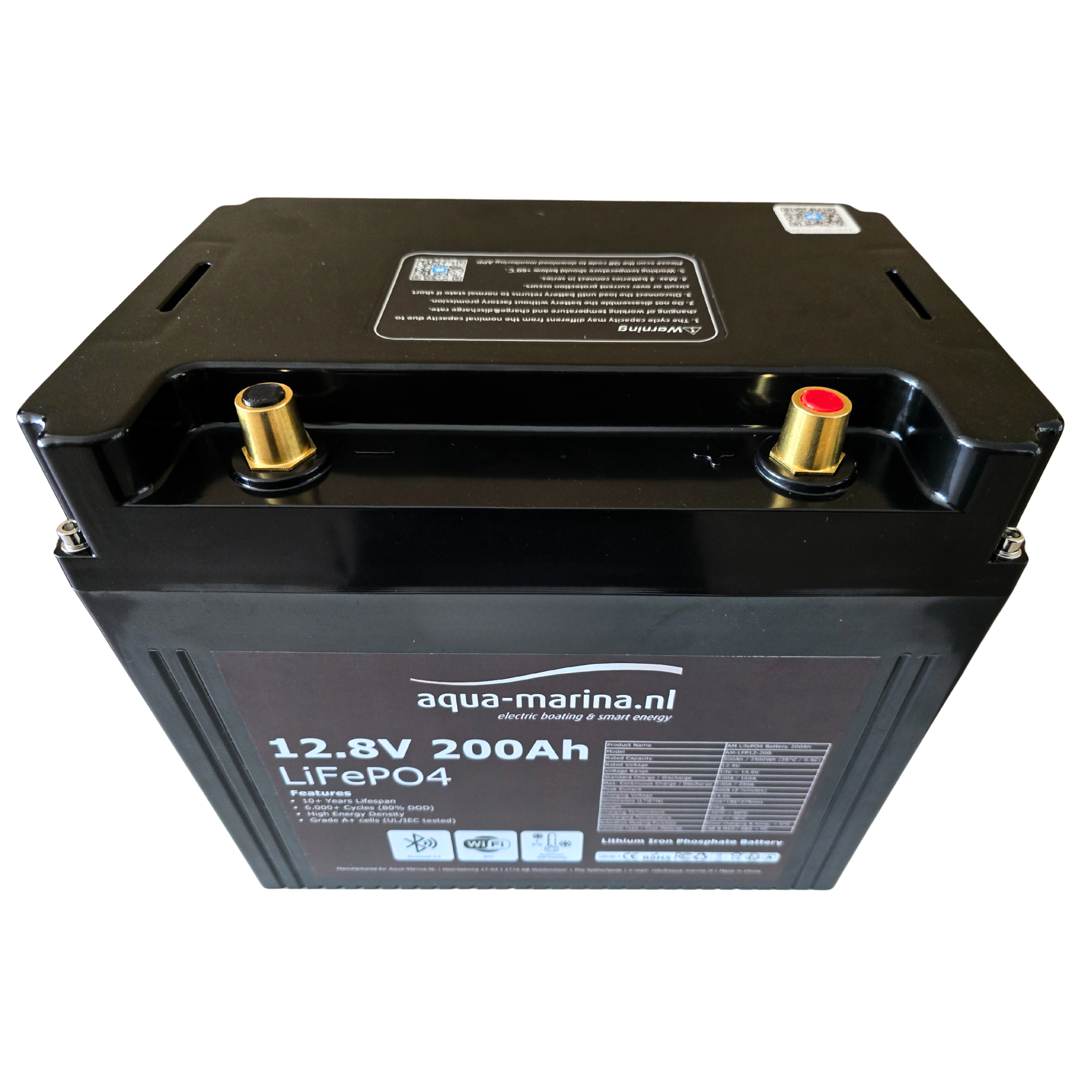 Aqua-Marina.NL ProLine Lithium LiFePO4 Accu 200Ah 12V Smart | Bluetooth WiFi Verwarming