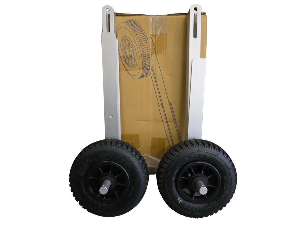 Opklapbare Aluminium Strandwielen | Spiegelwielen met luchtbanden tbv Rubberboot