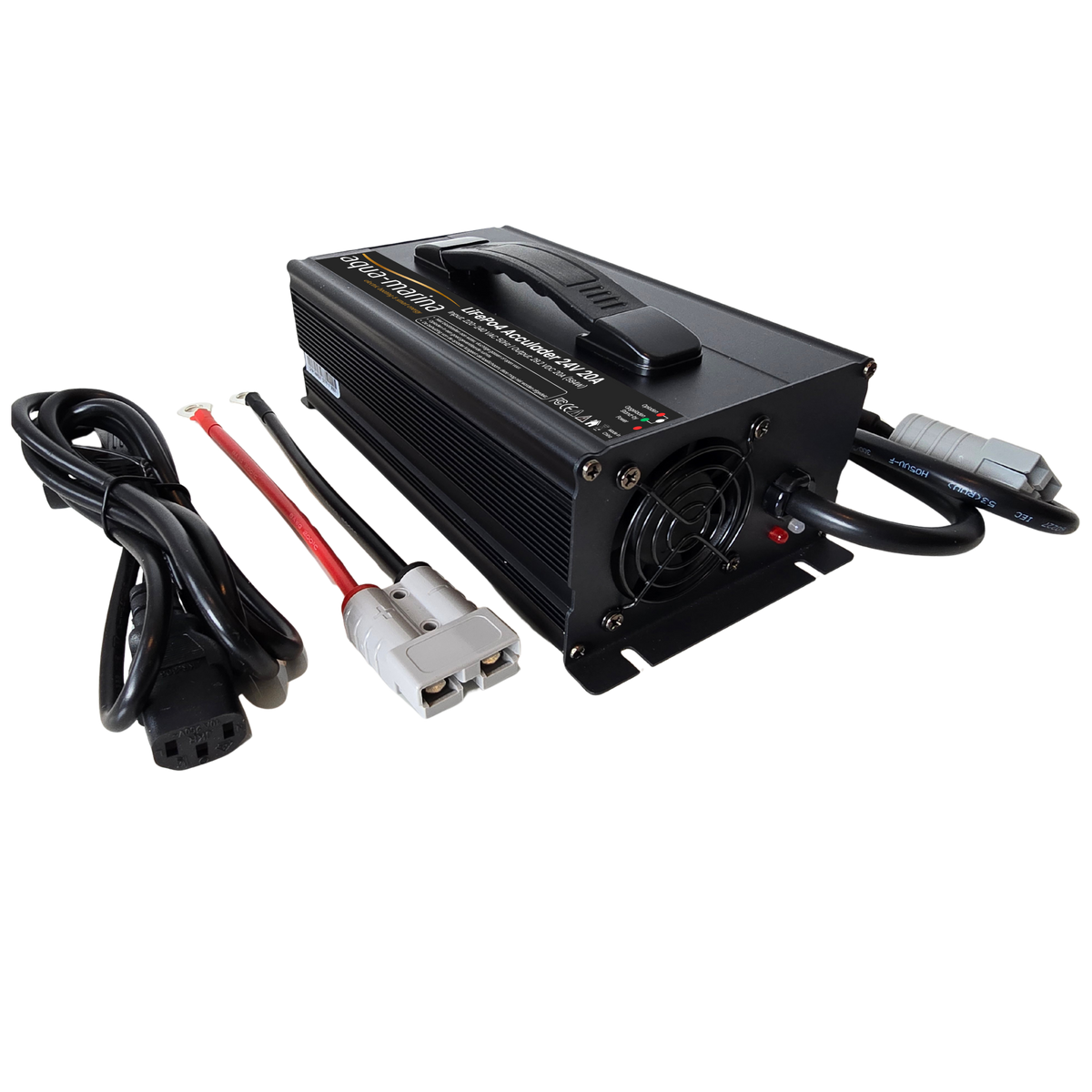 Aqua-Marina LiFePO4-acculader 24V 20A – 29,2V met SB50 en M8-kabelogen